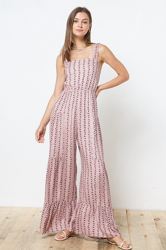 Mauve Ruffle Jumpsuit